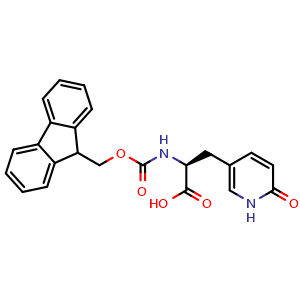 Chemical structure of (S)-2-(Fmoc-amino)-3-(6-oxo-1,6-dihydropyridin-3-yl)propanoic acid , CAS 169555-94-6, AChemBlock AD277045