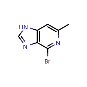 Chemical structure of 4-Bromo-6-methyl-1H-imidazo[4,5-c]pyridine , CAS 2386729-07-1, AChemBlock AD277051