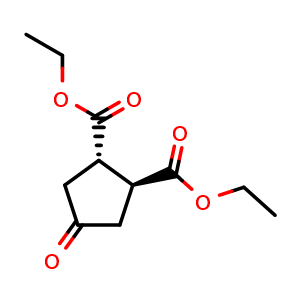 Chemical structure of rel-1,2-Diethyl (1R,2R)-4-oxo-1,2-cyclopentanedicarboxylate , CAS 156293-33-3, AChemBlock AD277056