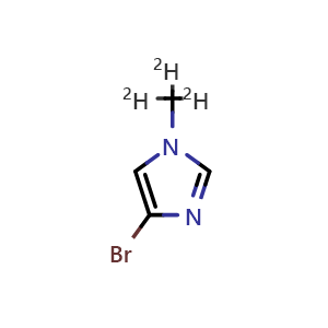 Chemical structure of 4-Bromo-1-(methyl-d3)-1H-imidazole , CAS 2256740-57-3, AChemBlock AD277059
