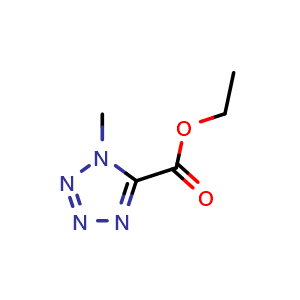 Chemical structure of Ethyl 1-methyl-1H-1,2,3,4-tetrazole-5-carboxylate , CAS 91616-41-0, AChemBlock AD277062