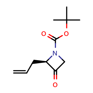 Chemical structure of tert-Butyl (2R)-2-allyl-3-oxo-azetidine-1-carboxylate , CAS 1983184-76-4, AChemBlock AD277067