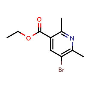 Chemical structure of Ethyl 5-bromo-2,6-dimethylpyridine-3-carboxylate , CAS 698356-46-6, AChemBlock AD277077