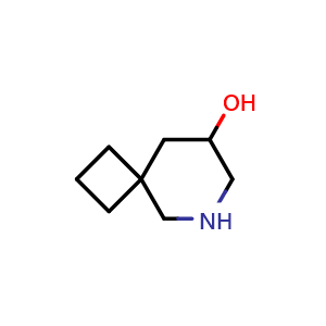 Chemical structure of 6-azaspiro[3.5]nonan-8-ol , CAS 2092805-31-5, AChemBlock AD277082