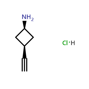 Chemical structure of cis-3-ethynylcyclobutanamine hydrochloride , CAS 2378503-43-4, AChemBlock AD277092