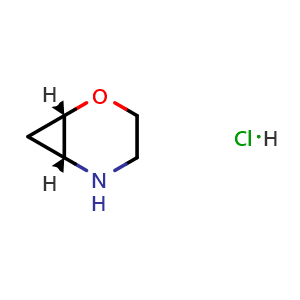 Chemical structure of (1S,6R)-2-oxa-5-azabicyclo[4.1.0]heptane hydrochloride , CAS 2920240-22-6, AChemBlock AD277093
