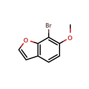 Chemical structure of 7-bromo-6-methoxy-1-benzofuran , CAS 286836-03-1, AChemBlock AD277101