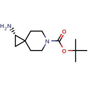 Chemical structure of tert-Butyl (2S)-2-amino-6-azaspiro[2.5]octane-6-carboxylate , CAS 2322582-82-9, AChemBlock AD277106