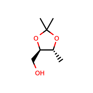 Chemical structure of [(4R,5R)-2,2,5-trimethyl-1,3-dioxolan-4-yl]methanol , CAS 73679-54-6, AChemBlock AD277121