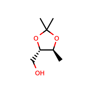 Chemical structure of [(4S,5S)-2,2,5-trimethyl-1,3-dioxolan-4-yl]methanol , CAS 85249-45-2, AChemBlock AD277122