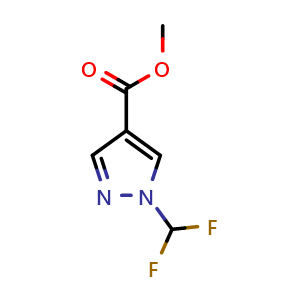 Chemical structure of Methyl 1-(difluoromethyl)pyrazole-4-carboxylate , CAS 2101196-06-7, AChemBlock AD277126