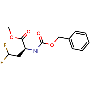 Chemical structure of Methyl (2S)-2-(benzyloxycarbonylamino)-4,4-difluoro-butanoate , CAS 342612-83-3, AChemBlock AD277130