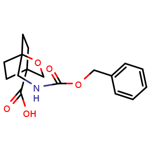Chemical structure of 1-(benzyloxycarbonylaminomethyl)-2-oxabicyclo[2.2.2]octane-4-carboxylic acid , CAS 2580187-22-8, AChemBlock AD277131