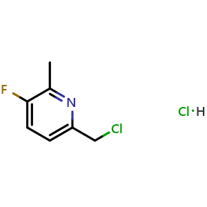 Chemical structure of 6-(chloromethyl)-3-fluoro-2-methyl-pyridine hydrochloride , CAS 2733583-27-0, AChemBlock AD277137