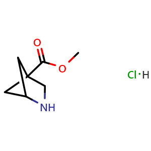 Chemical structure of Methyl 2-azabicyclo[2.1.1]hexane-4-carboxylate hydrochloride , CAS 2913268-65-0, AChemBlock AD277140