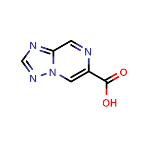 Chemical structure of [1,2,4]triazolo[1,5-a]pyrazine-6-carboxylic acid , CAS 1367948-86-4, AChemBlock AD277145