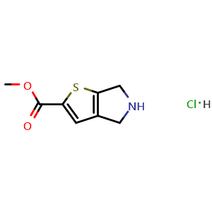 Chemical structure of Methyl 5,6-dihydro-4H-thieno[2,3-c]pyrrole-2-carboxylate hydrochloride , CAS 2126161-81-5, AChemBlock AD277151