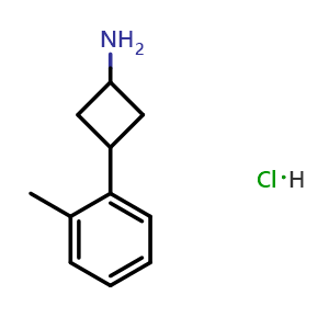 Chemical structure of 3-(2-Methylphenyl)cyclobutan-1-amine hydrochloride , CAS 1354952-26-3, AChemBlock AD277153