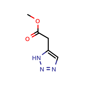 Chemical structure of Methyl 2-(1H-triazol-5-yl)acetate , CAS 1092286-86-6, AChemBlock AD277165