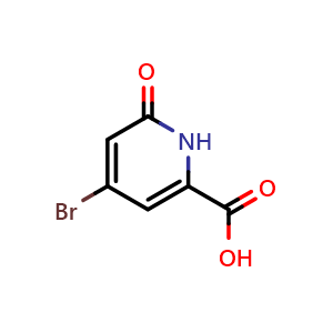 Chemical structure of 4-bromo-6-oxo-1H-pyridine-2-carboxylic acid , CAS 1393584-42-3, AChemBlock AD277168