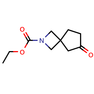 Chemical structure of Ethyl 6-oxo-2-azaspiro[3.4]octane-2-carboxylate , CAS 2011798-97-1, AChemBlock AD277171