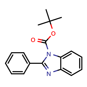 Chemical structure of tert-Butyl 2-phenylbenzimidazole-1-carboxylate , CAS 193810-83-2, AChemBlock AD277173