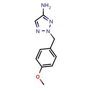 Chemical structure of 2-[(4-methoxyphenyl)methyl]triazol-4-amine , CAS 1890205-27-2, AChemBlock AD277175