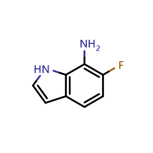 Chemical structure of 6-Fluoro-1H-indol-7-amine , CAS 1892858-81-9, AChemBlock AD277197