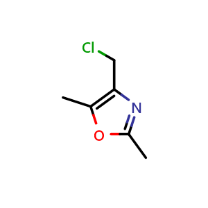 Chemical structure of 4-(chloromethyl)-2,5-dimethyl-oxazole , CAS 777823-76-4, AChemBlock AD277201