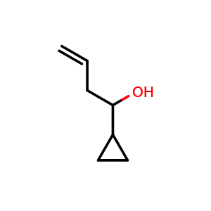 Chemical structure of 1-Cyclopropylbut-3-en-1-ol , CAS 106434-96-2, AChemBlock AD277207
