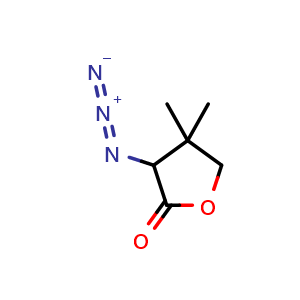 Chemical structure of 3-azido-4,4-dimethyl-tetrahydrofuran-2-one , CAS 1824188-89-7, AChemBlock AD277217