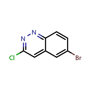 Chemical structure of 6-Bromo-3-chloro-cinnoline , CAS 2665665-30-3, AChemBlock AD277231