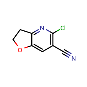 Chemical structure of 5-chloro-2,3-dihydrofuro[3,2-b]pyridine-6-carbonitrile , CAS 2782053-90-9, AChemBlock AD277237