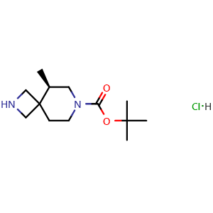 Chemical structure of tert-Butyl (5R)-5-methyl-2,7-diazaspiro[3.5]nonane-7-carboxylate hydrochloride , CAS 2512219-05-3, AChemBlock AD277243