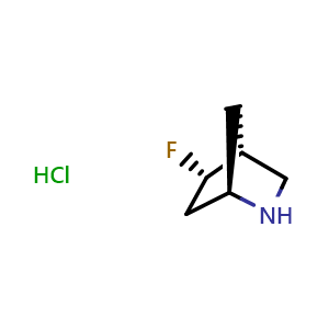 Chemical structure of exo-5-fluoro-2-azabicyclo[2.2.1]heptane hydrochloride , CAS 2206606-63-3, AChemBlock AD277260
