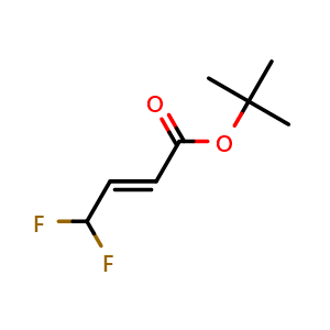 Chemical structure of tert-Butyl (E)-4,4-difluorobut-2-enoate , CAS 2489502-78-3, AChemBlock AD277263