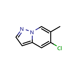 Chemical structure of 5-chloro-6-methylpyrazolo[1,5-a]pyridine , CAS 1427364-64-4, AChemBlock AD277265