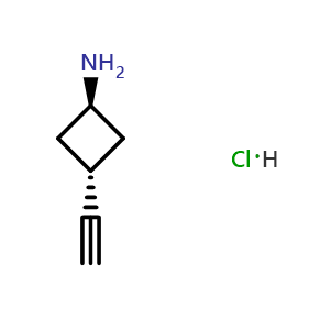 Chemical structure of trans-3-ethynylcyclobutanamine hydrochloride , CAS 2427585-78-0, AChemBlock AD277281