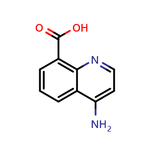 Chemical structure of 4-Aminoquinoline-8-carboxylic acid , CAS 1416438-33-9, AChemBlock AD277292