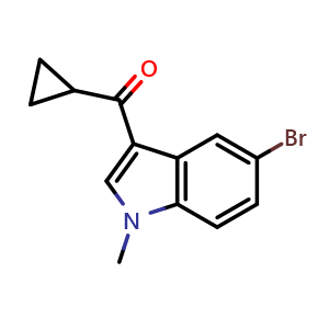 Chemical structure of (5-bromo-1-methyl-indol-3-yl)-cyclopropyl-methanone , CAS 1368687-56-2, AChemBlock AD277305