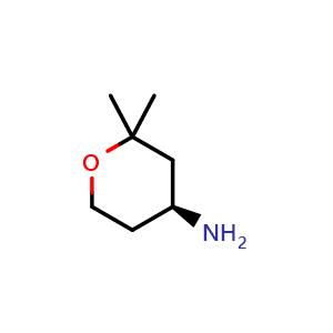 Chemical structure of (4S)-2,2-Dimethyltetrahydropyran-4-amine , CAS 2166175-99-9, AChemBlock AD277311