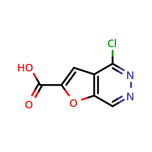 Chemical structure of 4-Chlorofuro[2,3-d]pyridazine-2-carboxylic acid , CAS 3017270-52-6, AChemBlock AD277313
