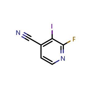 Chemical structure of 2-Fluoro-3-iodo-pyridine-4-carbonitrile , CAS 898854-64-3, AChemBlock AD277314