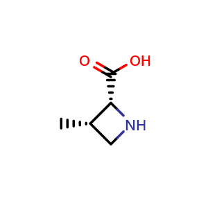 Chemical structure of (2R,3S)-3-methylazetidine-2-carboxylic acid , CAS 929562-82-3, AChemBlock AD277315