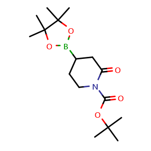 Chemical structure of tert-Butyl 2-oxo-4-(4,4,5,5-tetramethyl-1,3,2-dioxaborolan-2-yl)piperidine-1-carboxylate , CAS 2835577-53-0, AChemBlock AD277329