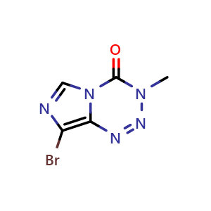 Chemical structure of 8-Bromo-3-methyl-imidazo[5,1-d][1,2,3,5]tetrazin-4-one , CAS 2260886-17-5, AChemBlock AD277336