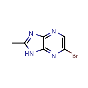Chemical structure of 5-Bromo-2-methyl-3H-imidazo[4,5-b]pyrazine , CAS 91225-42-2, AChemBlock AD277347