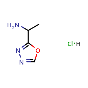 Chemical structure of 1-(1,3,4-oxadiazol-2-yl)ethanamine hydrochloride , CAS 2990972-11-5, AChemBlock AD277360