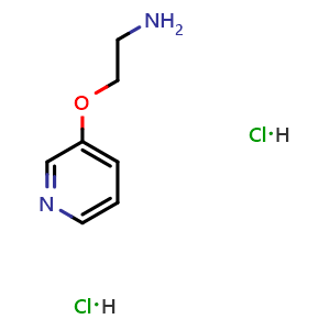 Chemical structure of 2-(3-pyridyloxy)ethanamine dihydrochloride , CAS 2708283-35-4, AChemBlock AD277363