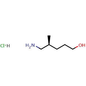 Chemical structure of (4S)-5-amino-4-methyl-pentan-1-ol hydrochloride , CAS 2837852-71-6, AChemBlock AD277373